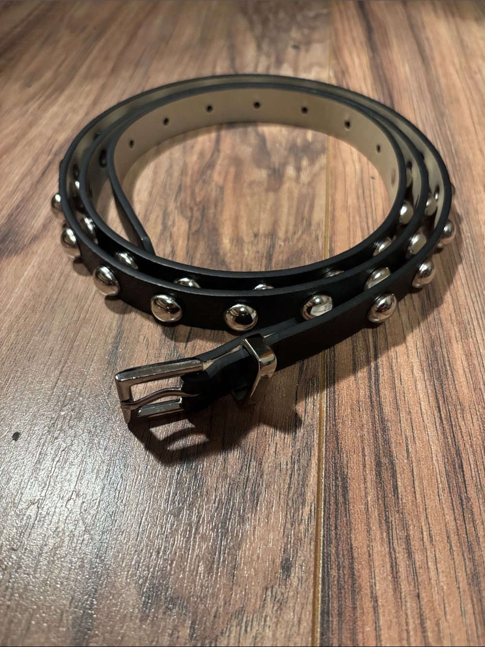 No Boundaries Black Studded Women’s Belt with Silver Accents